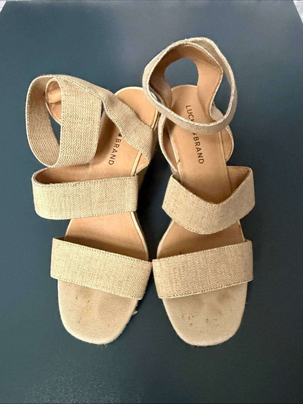 Lucky Brand Tan Espadrille Wedge Sandals